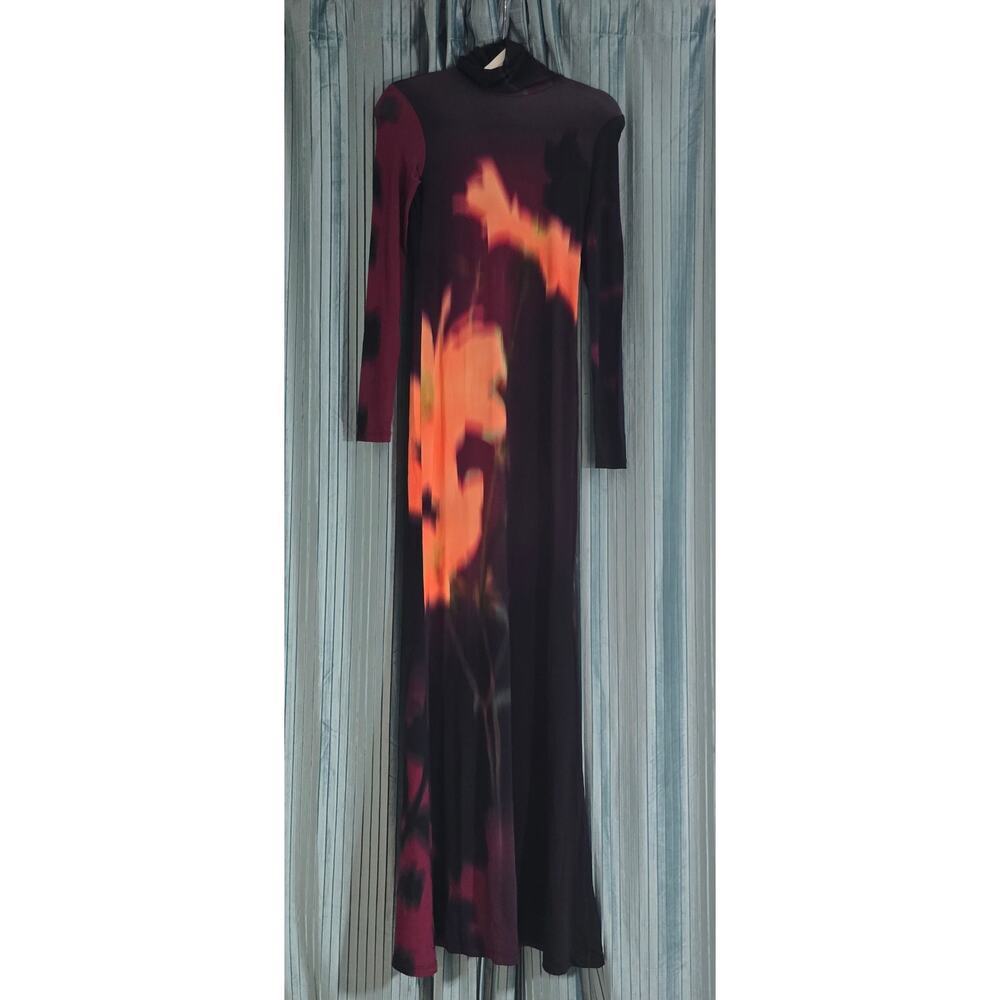 Anthropologie Sisters Black Nova Aline Long-Sleeve High-Neck Maxi Dress Sz 2 - Picture 4 of 16
